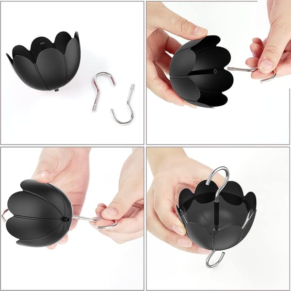 Myregrav til kolibrifoder, insektbeskyttelse med stor kapacitet, metal kolibrifoder myrebeskyttelse, 4 OZ, 2 pakker Black