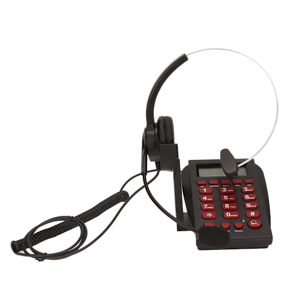 Brusreducerande sladdtelefon med headset, knappsats och samtals-ID för hem, callcenter och kontor