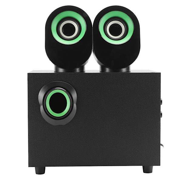 FT X7 Trådlös Subwoofer 2.1 Multimedia USB-högtalare Musikspelare för stationär bärbar dator (Svart och grön)