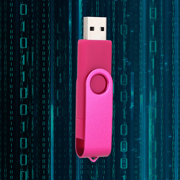 Färgglad roterande 2 i 1 USB2.0 för Android USB-minne Flash-minne Lagringsminne (Rosa)