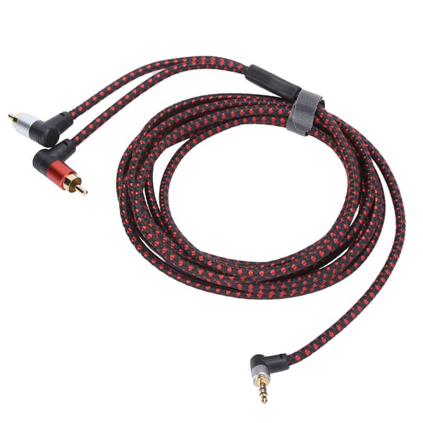 90° 3,5 mm han-stik til 2RCA han-lydkabel ABS stereomikrofonkabel til DVD-højttaler 3m
