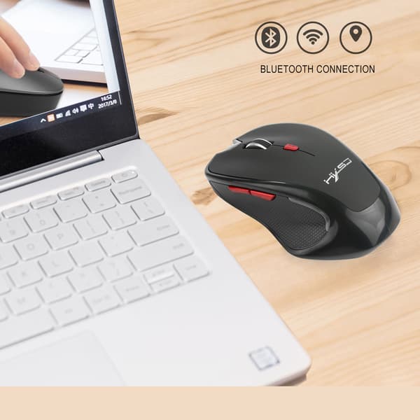 Bluetooth-mus, Bluetooth 3.0-mus, bärbar optisk mus, 2400 DPI för bärbar dator, MacBook, PC, Windows, Android, OS-system