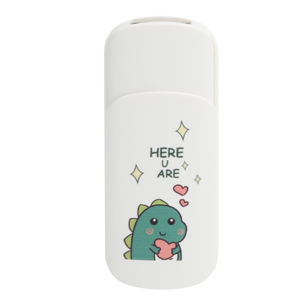U Disk Slide Cover Type Cartoon Pattern Bærbar USB Flash Drive Minnepinne Data Storage Liten Dinosaur med Hjerte 16GB