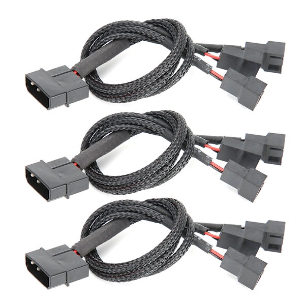 3 stk forlengelseskabel 1 til 3-veis splitter hylset 4-pin til 4-pin 3-pin 3-pin adapter