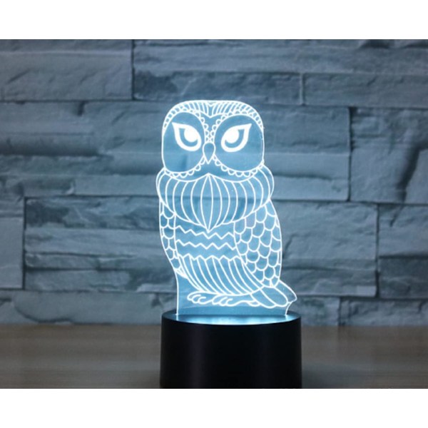 SUPERRUIDALON 3D Uggla Fjärrkontroll 16 Färger Nattlampor Illusion Akryl LED Bord Sänglampa Barn Sovrum Skrivbords Dekoration Födelsedagspresenter Leksak