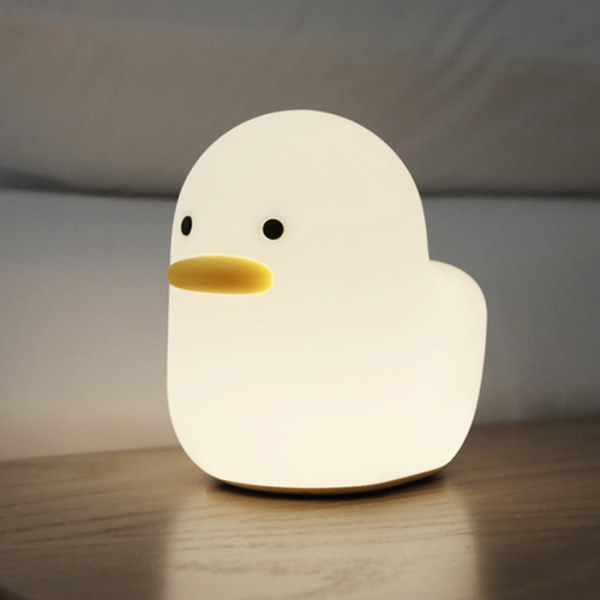 JUSTUP Söt Nattlampa  Silikon Squishy  Nattlampa Bärbar Uppladdningsbar LED-lampa med Touch Sensor för Baby Flickor Pojkar Present  （ Anka ）