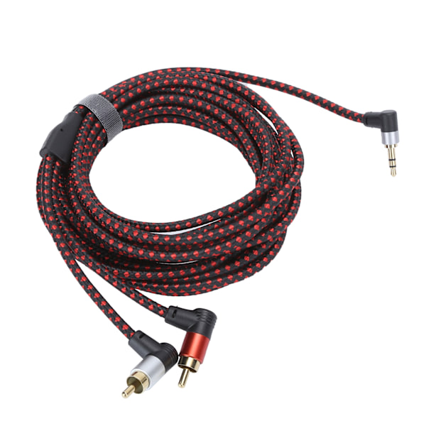 90° 3,5 mm han stik til 2RCA han lydkabel ABS stereomikrofonkabel til DVD-højttaler 5m