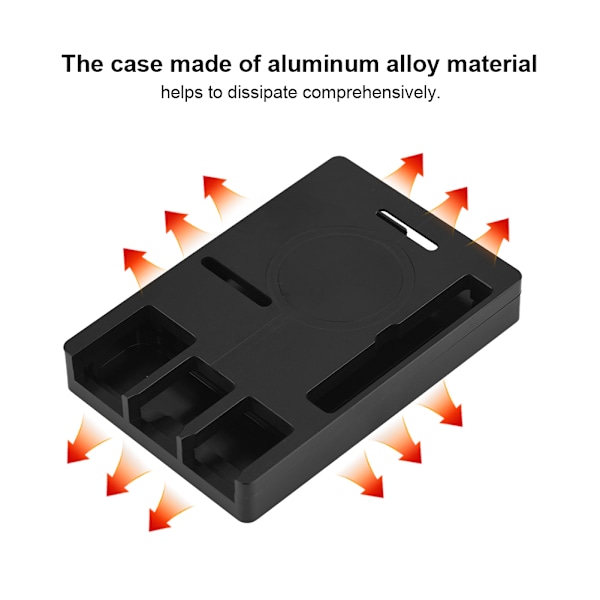 Aluminiumlegering Kabinetboksdæksel Kabinet til Raspberry Pi 3/2/B+ Sort