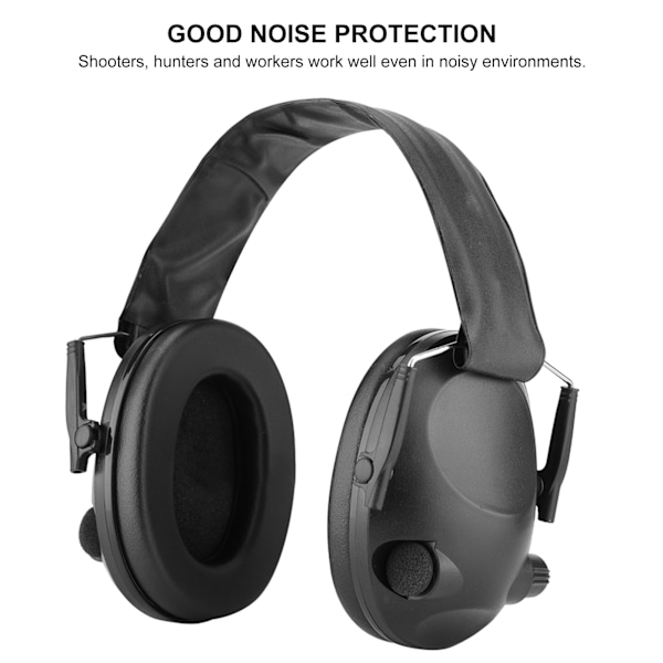 1 stk. Ørebeskyttelse Anti-støj Øremuffer Lydisolerende Headset Høreværn (Sort)