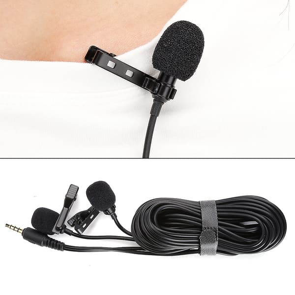 RL2 Lavalier Dobbelt Mikrofon Bærbar Slips Klip Mini Audio Mikrofon 3.5mm Stik til PC