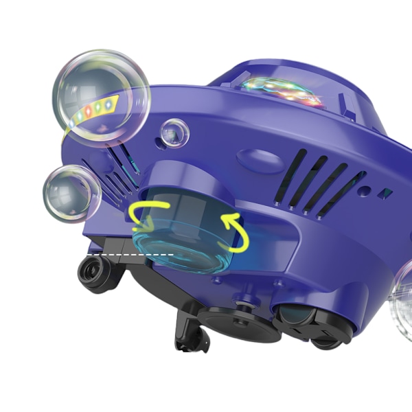 Robot Bubbelmaskin för Barn - Snurrar, Rör Sig, Musik, Ljus - Bubbelblåsare, Maskin för Pojkar & Flickor - Coola Utomhusleksaker - Födelsedag purple