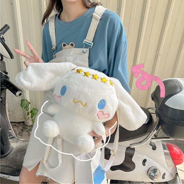 Kawaii pehmoinen reppu Anime-lelu pehmoinen olkalaukku Pehmeä sarjakuva koululaukku tytöille Syntymäpäivälahja  Yksi koko White
