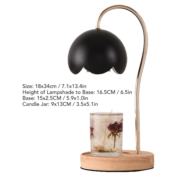 Duftlys Varmer Lampe Duftet Voks Smeltning Dæmpbar Metal Lys Varmer Lanterne med Træ Base til Soveværelse EU Stik