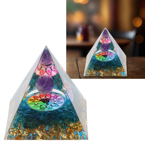 Positiv energikrystallpyramide Krystall Epoxy Healing Crystal Pyramids for Meditation Lucky Decoration