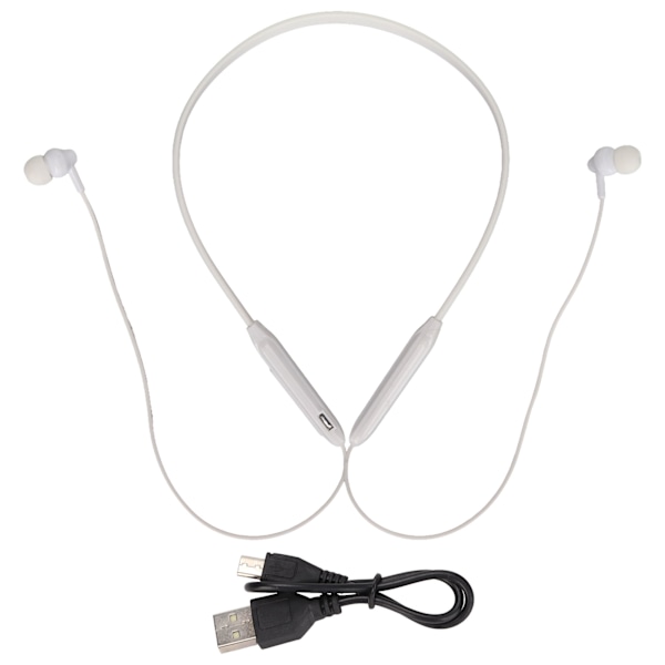 Neckband Bluetooth-hörlurar IPX7 Vattentät Brusreducering Djup Bas Lätt Trådlösa Sport-hörlurar Vit