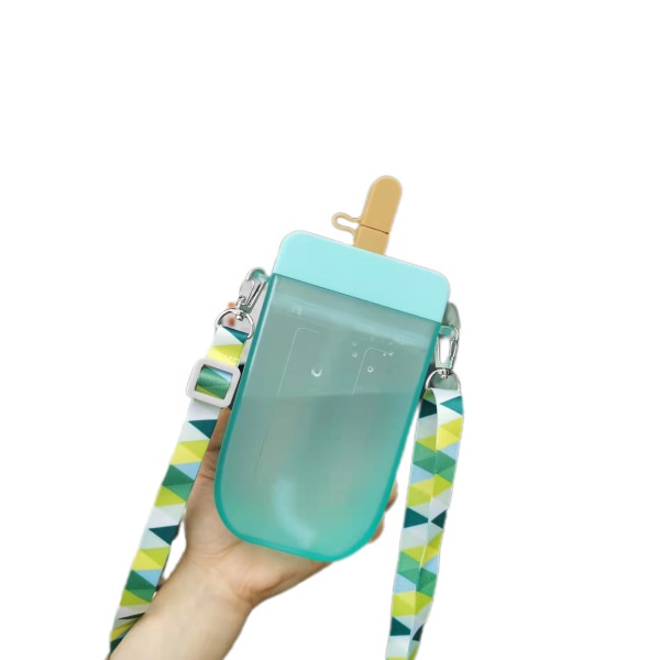 Popsicle Cup Bærbar Drop-proof Lækagesikker rem Outdoor Cup Blue 300ML