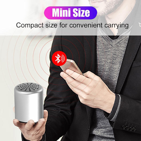 FineBlue MK-10 Kannettava Mini Bluetooth 4.2 Super Bass Stereo Langaton Kaiutin Hopea