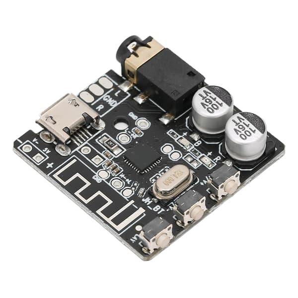 Bluetooth-mottakerkort Bluetooth 5.0 stereoforsterkerkort med knappkontroll for DIY svart