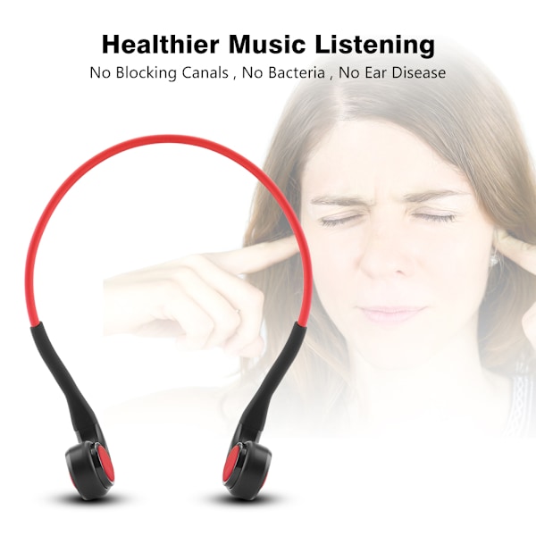 Støjreducerende Bone Conduction Bluetooth-hovedtelefoner NFC Bone Conduction-hovedtelefoner - Rød