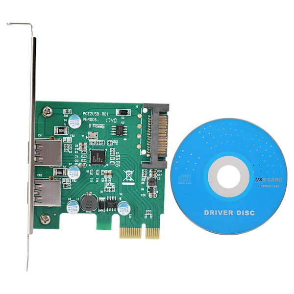 2 Port USB 3.0 Desktop Computer PC Udvidelseskort
