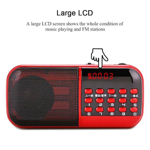 Muistikortti Musiikki Mini Kaiutin Radio 87.5‑108MHz FM-asemat Melunpoisto Digitaalinen FM-radio