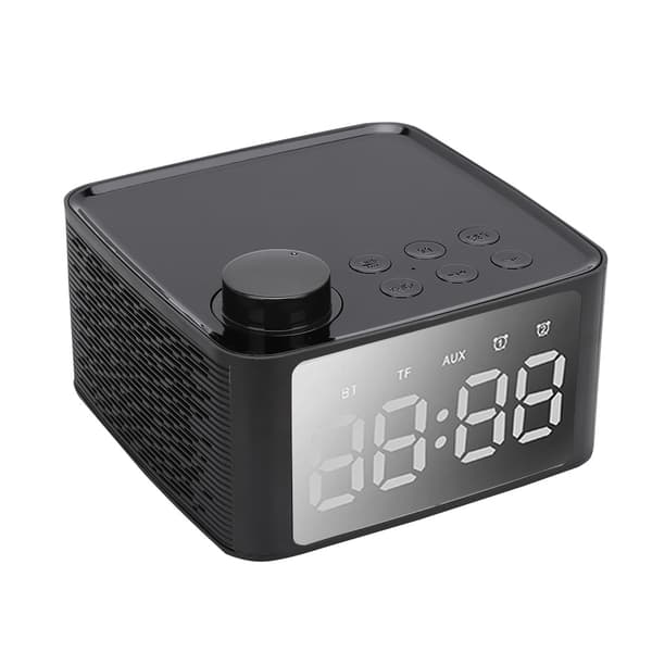 B1 Bluetooth 5.0 Högtalare Multifunktionell Trådlös Digital LED-display Mini Väckarklocka (Svart)