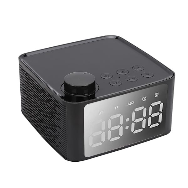 B1 Bluetooth 5.0 -kaiutin Monitoiminen langaton digitaalinen LED-näyttö Minikello (Musta)