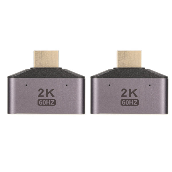 HD Multimedia Interface 1 til 2 Adapter Hann til Dobbel Hunn 2K 60Hz Video Splitter med Indikatorlys 2stk