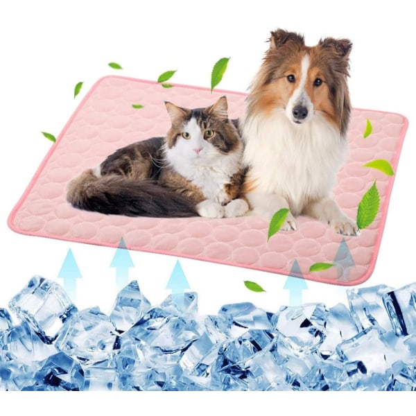 Dog Self Cooling Mat Pet Washable Cooling Pads Blanket Sleeping Kennel Mat,Ice Silk Sleep Mat Pad Non-Toxic Breathable Sleep Bed Beach for Large Dog