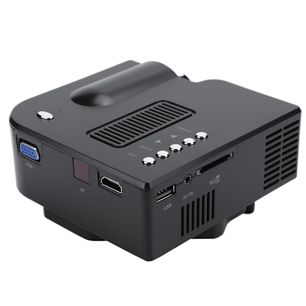 Bærbar hjemmekino LED Mini kablet projektor HD 1080P VGA USB HDMI   Svart