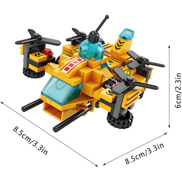 6 in 1 Technic Palomiehen lentokone Rakennuslelu Rakennuspalikat Lelut Lapsille Lahjaidea Kaupunkirakennuslelu 136 kpl - Yhteensopiva muiden rakennuspalikoiden kanssa