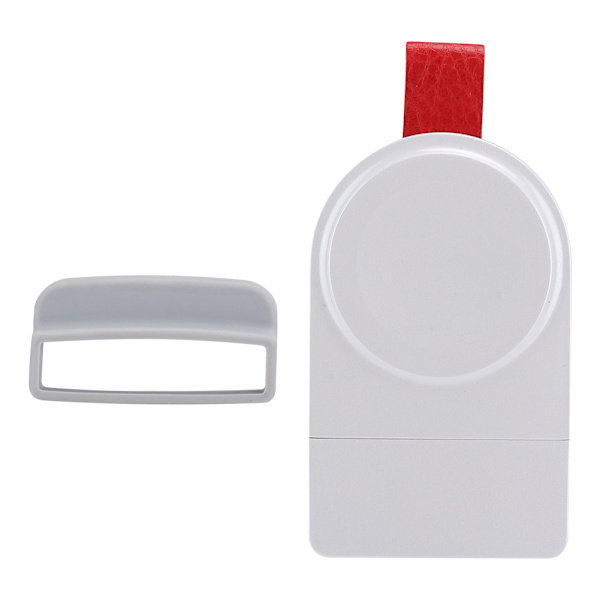 2W USB Hurtigopladning ABS+PC Bærbar Magnetisk Adsorption Trådløs Oplader til iWatchHvid