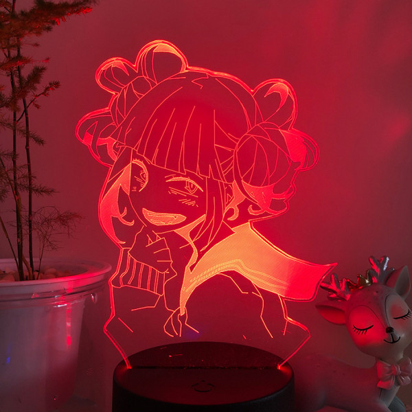 Qinwei Anime Du I Yövalo 3D LED Illuusiolamppu 16 Värisellä Kaukosäätimellä Lasten Makuuhuoneen Koristevalo -- Musta Istuin