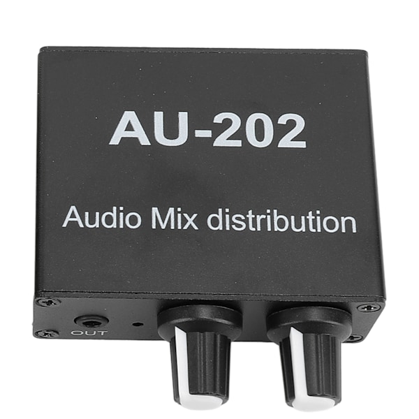 Stereo Mikser 2 inn 2 ut Lav Støy Uavhengig Volumkontroll 3,5 mm Liten Lydmikser for Hodetelefon DC 5‑24V