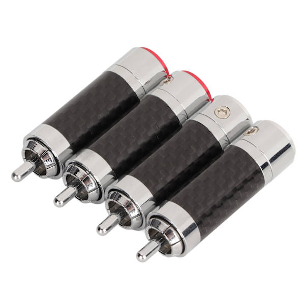 RCA Sound Plug - Holdbar Forkromet Kulfiber Lotus Lydforstærker Kabel Stik til Lydledning