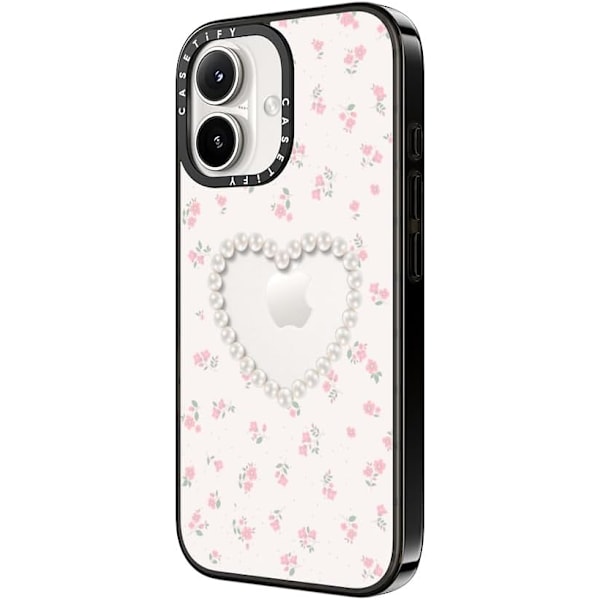 Skal för iPhone 16pro [Lättvikt / 1,2 m 2X Militärklassat Fallskydd/Slim] - Pearly Heart - Klar Svart
