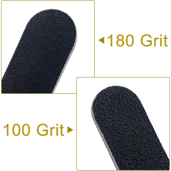 10 stk. Professionelle Dobbeltsidede 100/180 Grit Neglefile Smergellærred Sort Manicure Pedicure Værktøj og Neglebufferfile