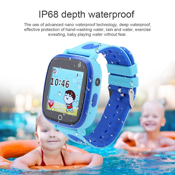 Barnens WiFi GPS LBS Positionering Smart Phone Watch Locator Tracker SOS Samtal (Blå & Engelska)