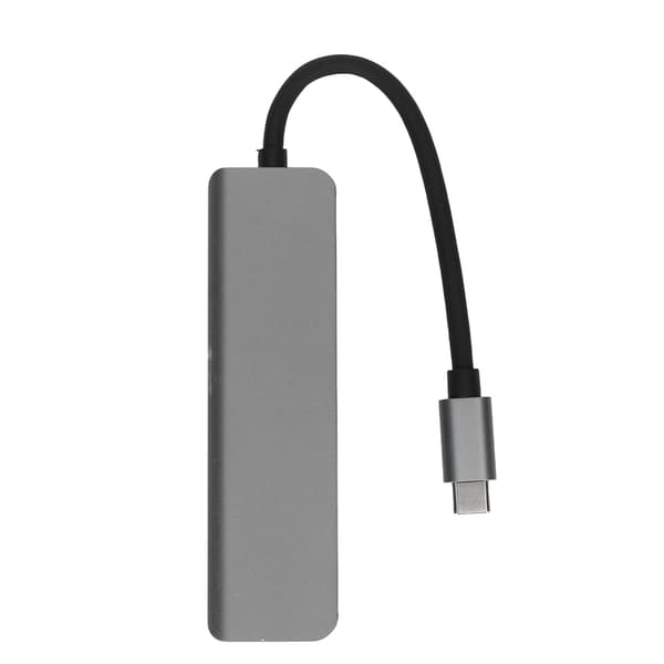 5 i 1 Typ C Hub Typ C till HD Multimedia Interface USB3.0 2 USB2.0 USB C PD Stöd 4K 30Hz Plug and Play USB C Hub Grå