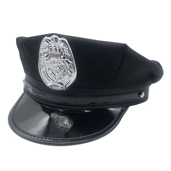 Politihatt for voksne, politihatt for cosplay, kapteinshatt, offiserhatt, tilbehør, sceneopptreden, militærcaps, halloweenfest