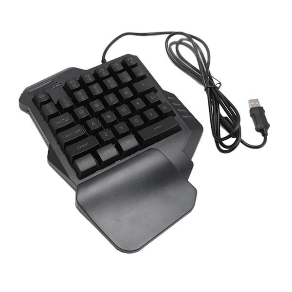Enhands Gamingtangentbord 7 Färger RGB Bakgrundsbelysning Ergonomisk 35 Tangenter Bärbar Mini Gaming Tangentbord med handledsstöd för PC Gamer