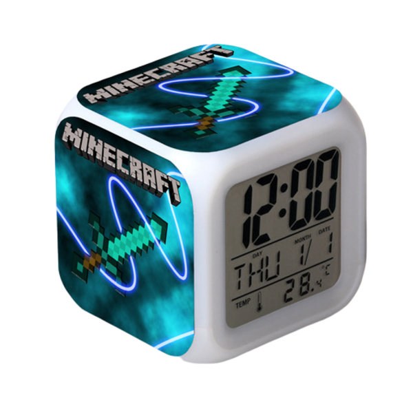 Wekity Anime  Alarmklocka One Piece LED Kvadratklocka Digital Alarmklocka med Tid, Temperatur, Alarm, Datum