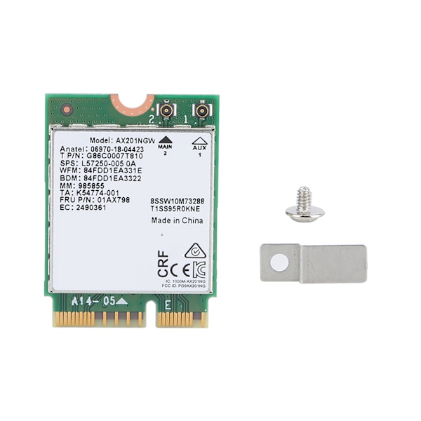 För Intel AX201NGW 2974Mbps WiFi6 M.2 CNIVo Dual Band Trådlöst Nätverkskort Med Bluetooth 5.0