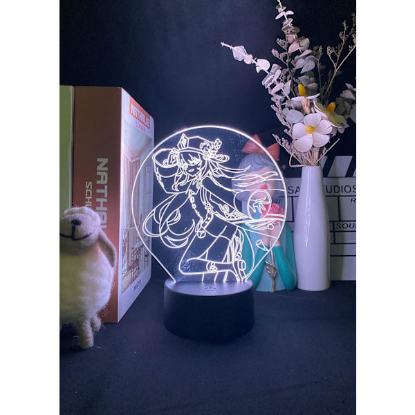 Genshin Impact Figur 3D-lampa med nattljus för bord, barnrum, spelrum, datorbord, bakgrundsbelysning