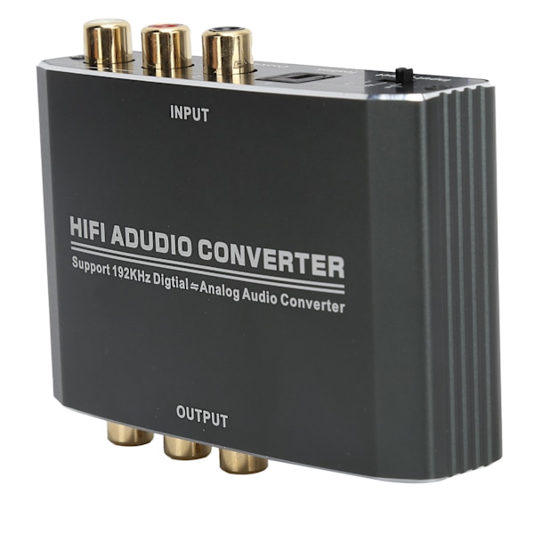 Audiokonverter Digital til Analog Adapter Fiber Koaksial R/L Interkonvertering T‑610 100‑240VAU Stik