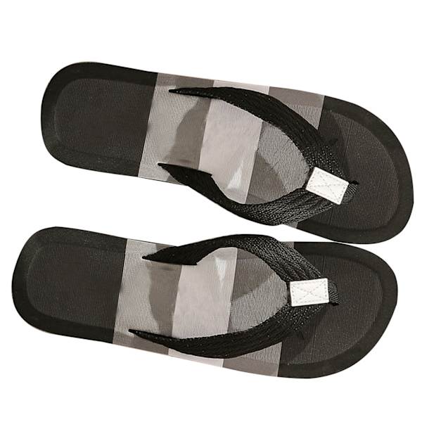 Herr Flip Flops Snabbtorkande Andningsbar Halkfri Mjuk EVA Ergonomisk Strand Thong Sandaler Black 40