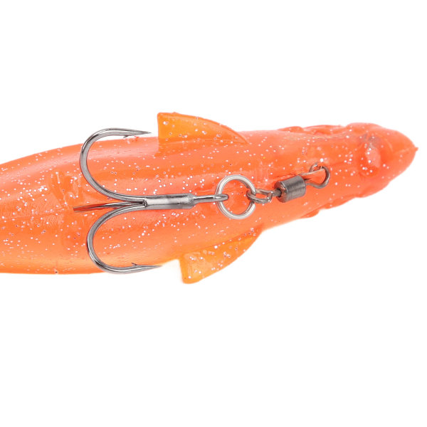 12,5 cm 21g Fiskedrag Silikon Fiskebeten T Svans Vivid Spin Ring Magnetisk med diskantkrokar för sötvattensaltvatten Orange