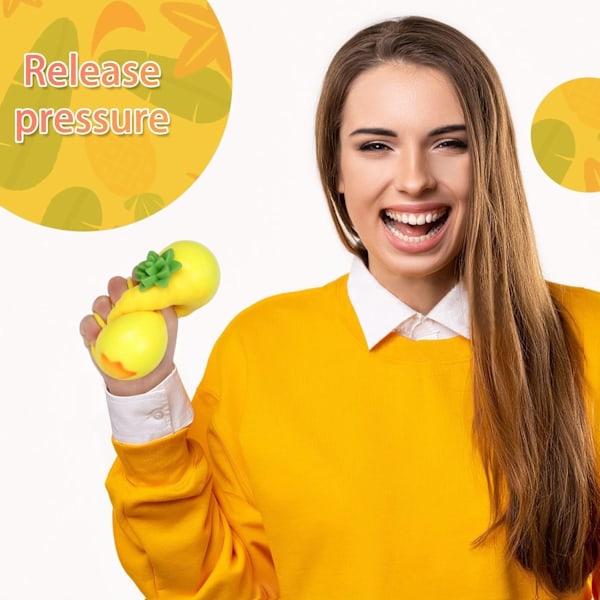 Squishies Strækbar Ananas Legetøj, Simulation Ananas And Klemme Legetøj Angstlindring, Squishys Fidget Nyheds Legetøj til Børn Voksne