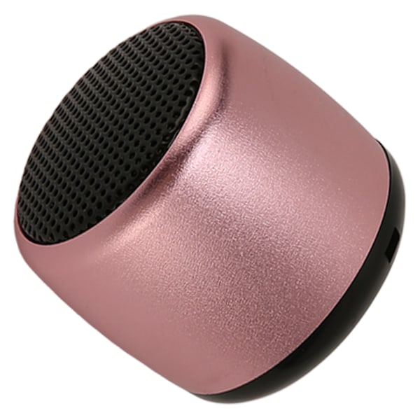 Mini Bluetooth-høyttaler med kraftig subwoofer, USB-oppladbar, bærbar trådløs høyttaler i metall for telefon, nettbrett, PC, rosa