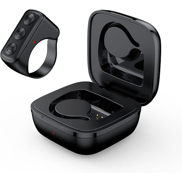 Tiktok Scrolling Ring TikTok Fjernkontroll Bluetooth Kamera Video Opptak Fjernkontroll TIK Tok Scrolling Ring Sidevender for Kindle App(D01) Black